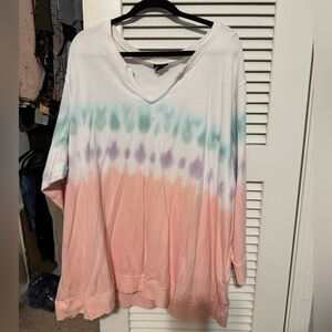 Women's Tie-Dye V-Neck Sweatshirt